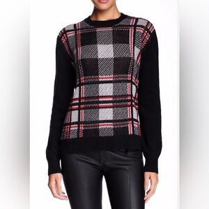 RACHEL ZOE Samara Plaid Sweater in Black Combo